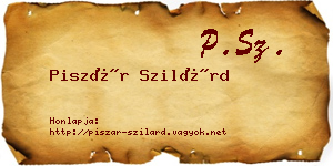 Piszár Szilárd névjegykártya